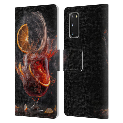 Spacescapes Cocktails Gin Explosion, Negroni Leather Book Wallet Case Cover For Samsung Galaxy S20 / S20 5G
