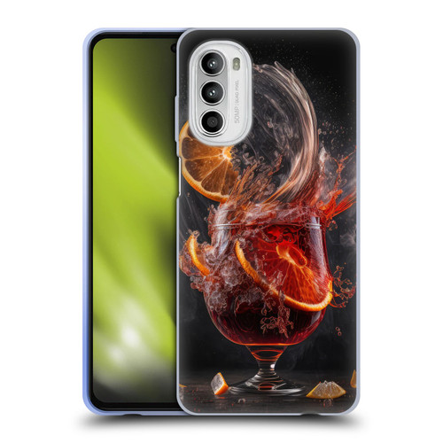 Spacescapes Cocktails Gin Explosion, Negroni Soft Gel Case for Motorola Moto G52