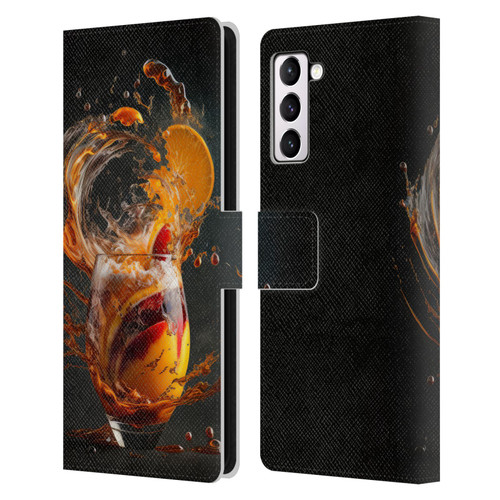 Spacescapes Cocktails Modern Twist, Hurricane Leather Book Wallet Case Cover For Samsung Galaxy S21+ 5G