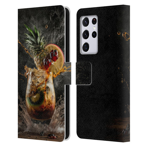 Spacescapes Cocktails Exploding Mai Tai Leather Book Wallet Case Cover For Samsung Galaxy S21 Ultra 5G