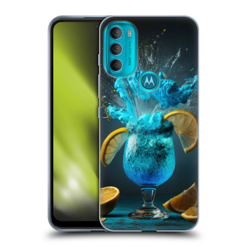 Spacescapes Cocktails Blue Lagoon Explosion Soft Gel Case for Motorola Moto G71 5G