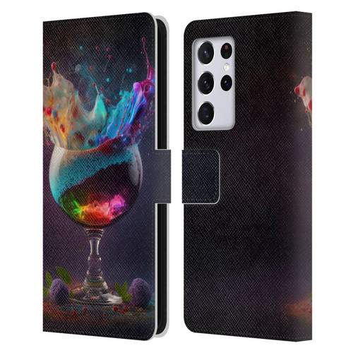 Spacescapes Cocktails Universal Magic Leather Book Wallet Case Cover For Samsung Galaxy S21 Ultra 5G