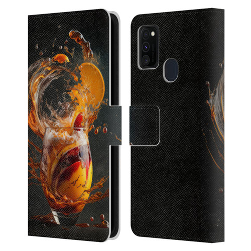 Spacescapes Cocktails Modern Twist, Hurricane Leather Book Wallet Case Cover For Samsung Galaxy M30s (2019)/M21 (2020)