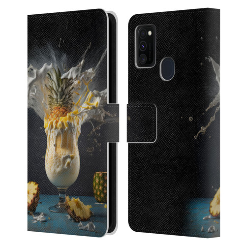 Spacescapes Cocktails Piña Colada Pop Leather Book Wallet Case Cover For Samsung Galaxy M30s (2019)/M21 (2020)