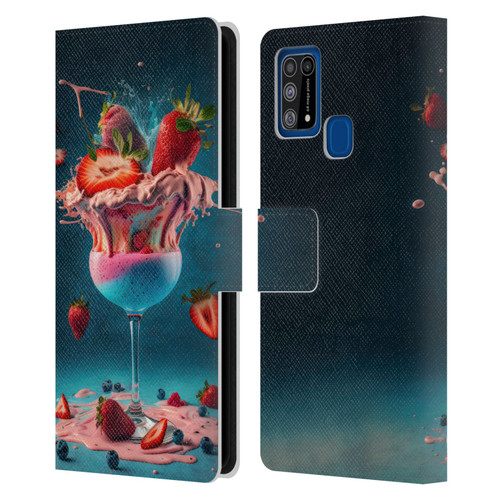 Spacescapes Cocktails Frozen Strawberry Daiquiri Leather Book Wallet Case Cover For Samsung Galaxy M31 (2020)