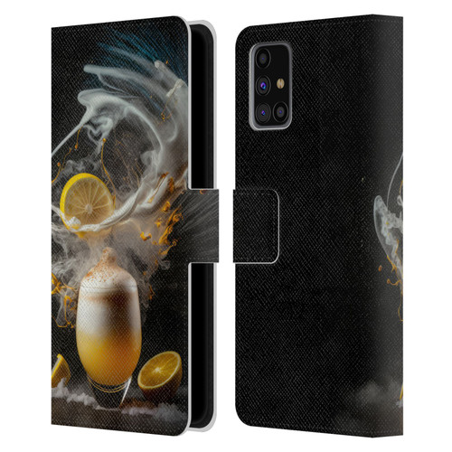 Spacescapes Cocktails Explosive Elixir, Whisky Sour Leather Book Wallet Case Cover For Samsung Galaxy M31s (2020)