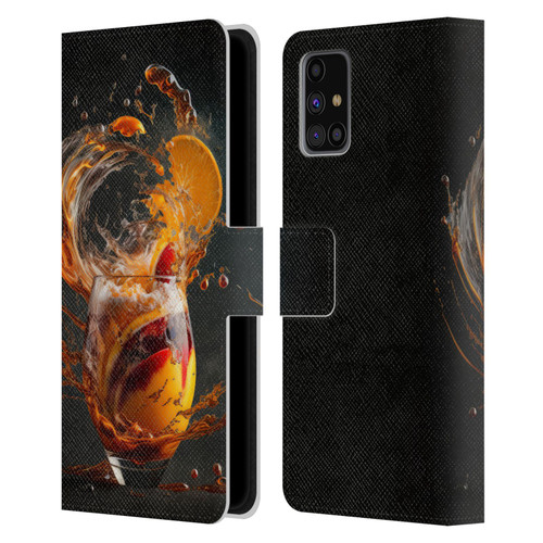 Spacescapes Cocktails Modern Twist, Hurricane Leather Book Wallet Case Cover For Samsung Galaxy M31s (2020)