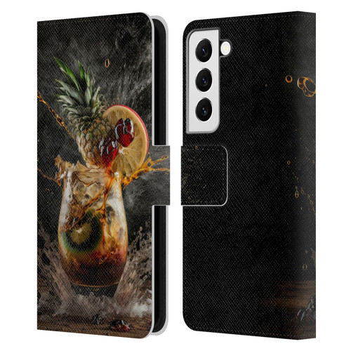 Spacescapes Cocktails Exploding Mai Tai Leather Book Wallet Case Cover For Samsung Galaxy S22 5G