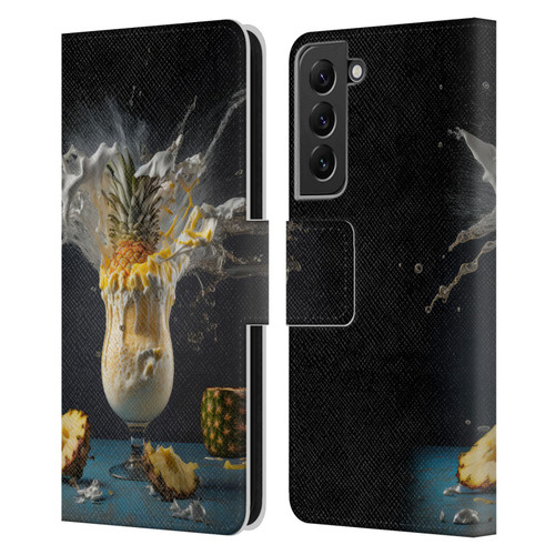 Spacescapes Cocktails Piña Colada Pop Leather Book Wallet Case Cover For Samsung Galaxy S22+ 5G