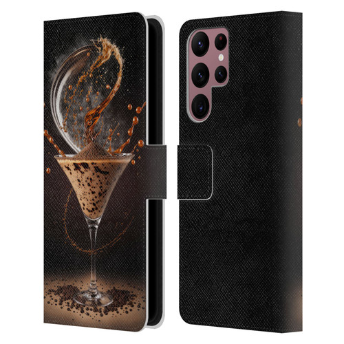 Spacescapes Cocktails Contemporary, Espresso Martini Leather Book Wallet Case Cover For Samsung Galaxy S22 Ultra 5G