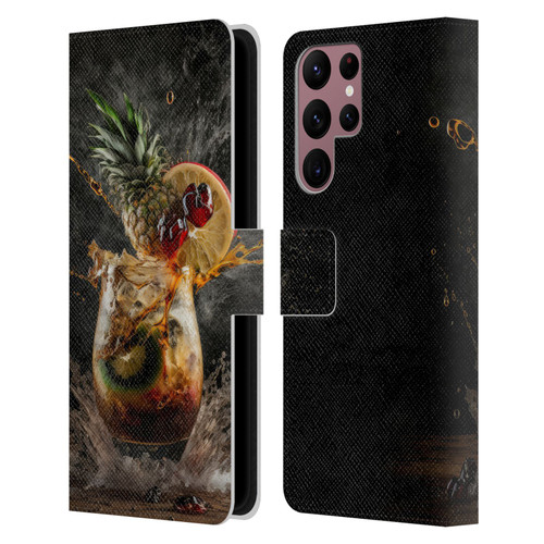 Spacescapes Cocktails Exploding Mai Tai Leather Book Wallet Case Cover For Samsung Galaxy S22 Ultra 5G