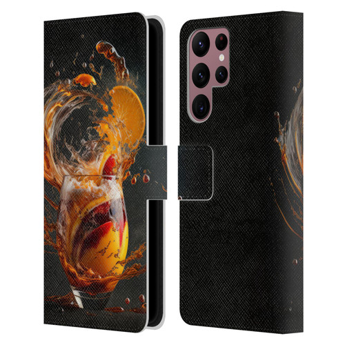 Spacescapes Cocktails Modern Twist, Hurricane Leather Book Wallet Case Cover For Samsung Galaxy S22 Ultra 5G