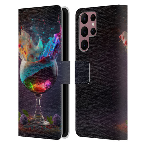 Spacescapes Cocktails Universal Magic Leather Book Wallet Case Cover For Samsung Galaxy S22 Ultra 5G