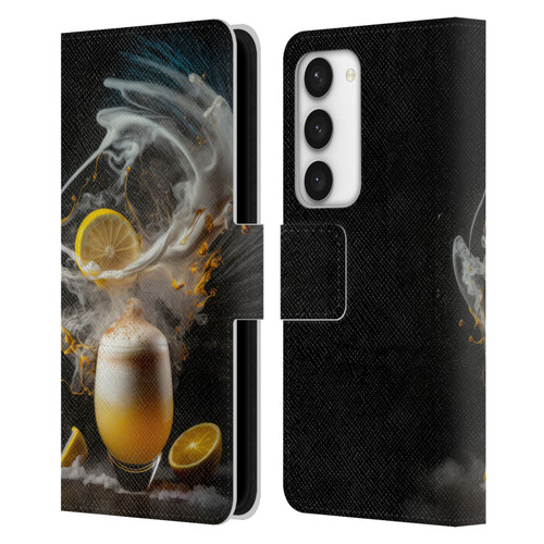 Spacescapes Cocktails Explosive Elixir, Whisky Sour Leather Book Wallet Case Cover For Samsung Galaxy S23 5G