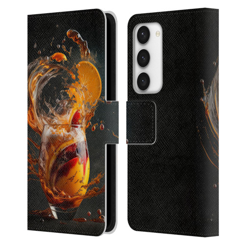 Spacescapes Cocktails Modern Twist, Hurricane Leather Book Wallet Case Cover For Samsung Galaxy S23 5G