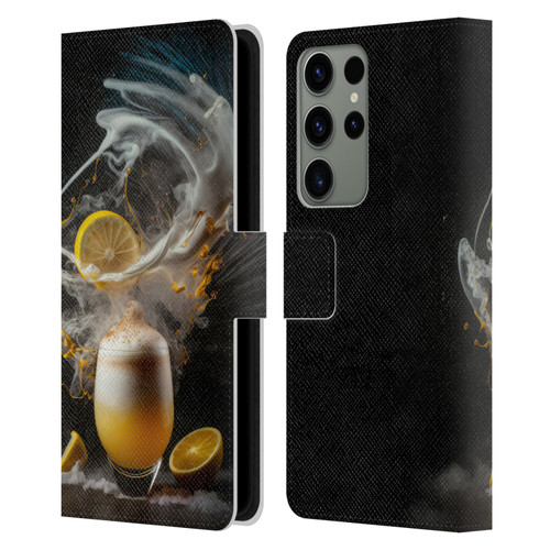 Spacescapes Cocktails Explosive Elixir, Whisky Sour Leather Book Wallet Case Cover For Samsung Galaxy S23 Ultra 5G
