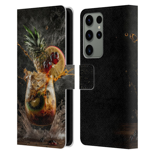 Spacescapes Cocktails Exploding Mai Tai Leather Book Wallet Case Cover For Samsung Galaxy S23 Ultra 5G