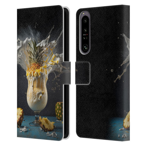 Spacescapes Cocktails Piña Colada Pop Leather Book Wallet Case Cover For Sony Xperia 1 IV