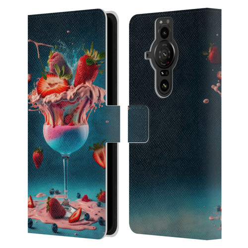 Spacescapes Cocktails Frozen Strawberry Daiquiri Leather Book Wallet Case Cover For Sony Xperia Pro-I