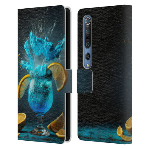 Spacescapes Cocktails Blue Lagoon Explosion Leather Book Wallet Case Cover For Xiaomi Mi 10 5G / Mi 10 Pro 5G