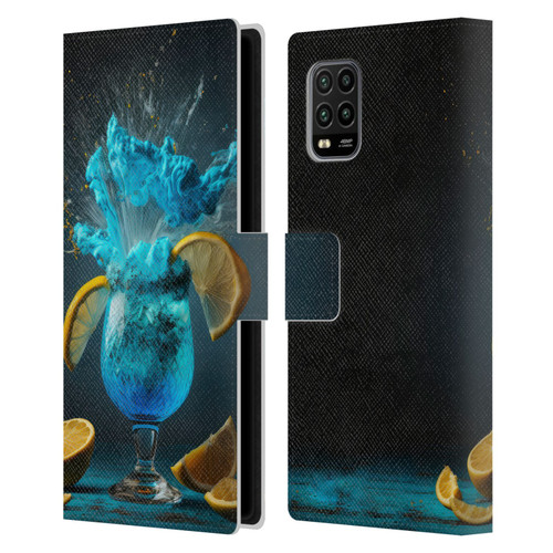 Spacescapes Cocktails Blue Lagoon Explosion Leather Book Wallet Case Cover For Xiaomi Mi 10 Lite 5G
