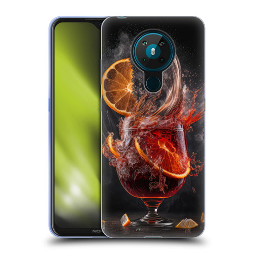Spacescapes Cocktails Gin Explosion, Negroni Soft Gel Case for Nokia 5.3
