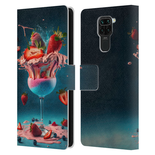Spacescapes Cocktails Frozen Strawberry Daiquiri Leather Book Wallet Case Cover For Xiaomi Redmi Note 9 / Redmi 10X 4G