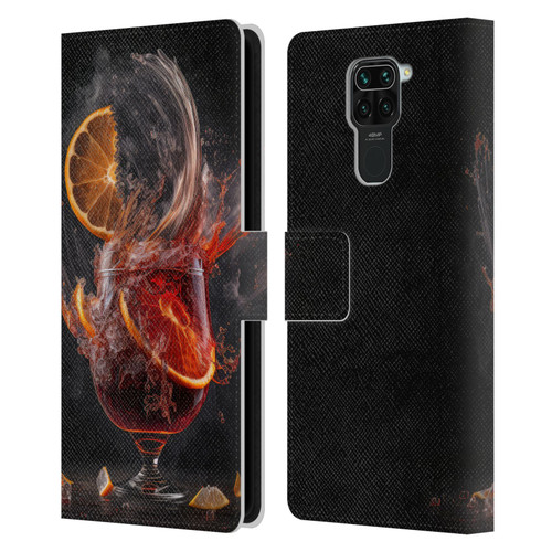 Spacescapes Cocktails Gin Explosion, Negroni Leather Book Wallet Case Cover For Xiaomi Redmi Note 9 / Redmi 10X 4G