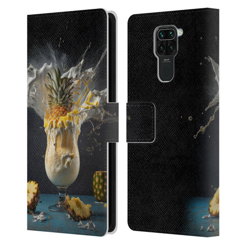 Spacescapes Cocktails Piña Colada Pop Leather Book Wallet Case Cover For Xiaomi Redmi Note 9 / Redmi 10X 4G