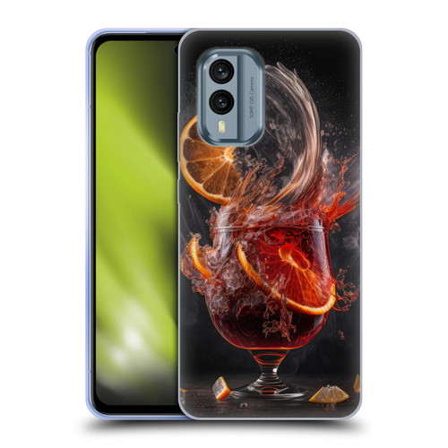 Spacescapes Cocktails Gin Explosion, Negroni Soft Gel Case for Nokia X30