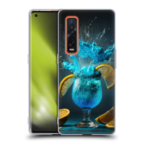 Spacescapes Cocktails Blue Lagoon Explosion Soft Gel Case for OPPO Find X2 Pro 5G