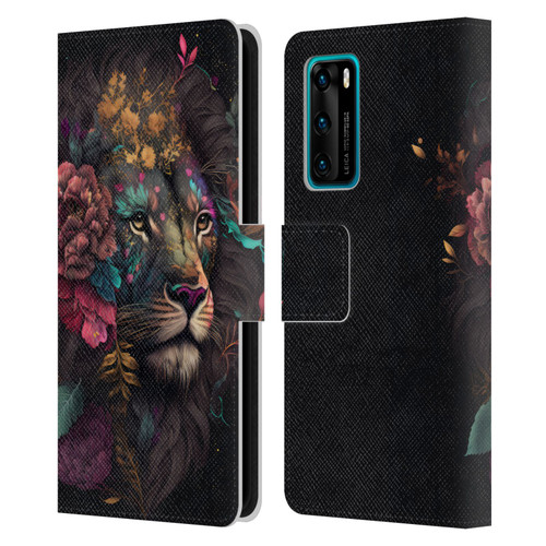 Spacescapes Floral Lions Ethereal Petals Leather Book Wallet Case Cover For Huawei P40 5G