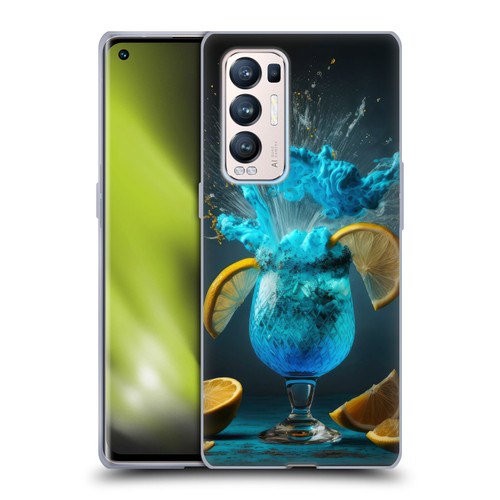 Spacescapes Cocktails Blue Lagoon Explosion Soft Gel Case for OPPO Find X3 Neo / Reno5 Pro+ 5G