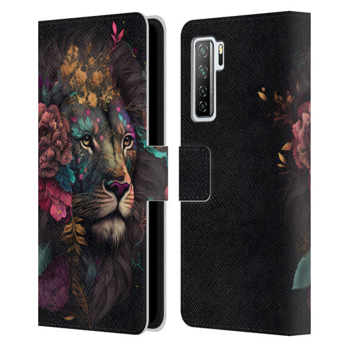 Spacescapes Floral Lions Ethereal Petals Leather Book Wallet Case Cover For Huawei Nova 7 SE/P40 Lite 5G