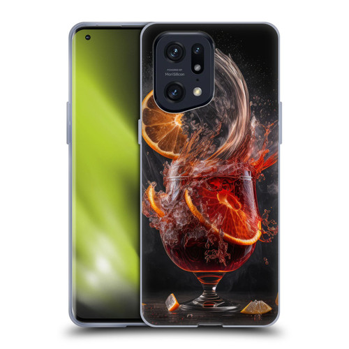 Spacescapes Cocktails Gin Explosion, Negroni Soft Gel Case for OPPO Find X5 Pro