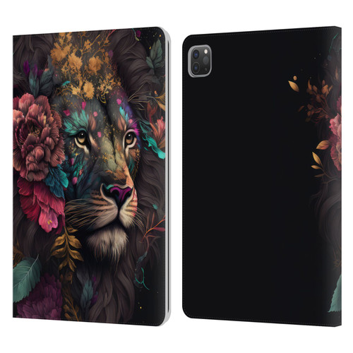 Spacescapes Floral Lions Ethereal Petals Leather Book Wallet Case Cover For Apple iPad Pro 11 2020 / 2021 / 2022