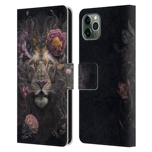 Spacescapes Floral Lions Pride Leather Book Wallet Case Cover For Apple iPhone 11 Pro Max