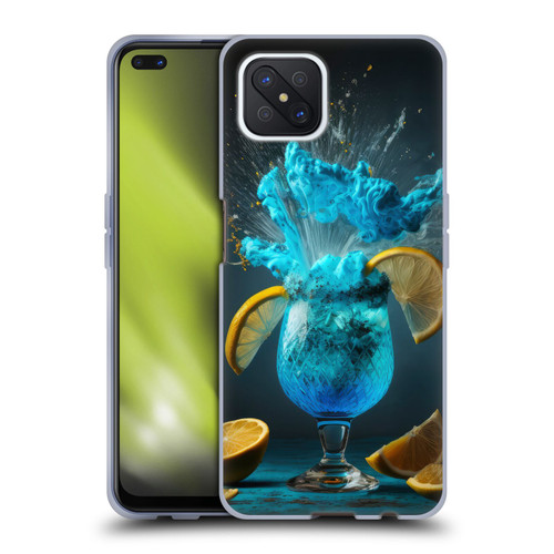 Spacescapes Cocktails Blue Lagoon Explosion Soft Gel Case for OPPO Reno4 Z 5G