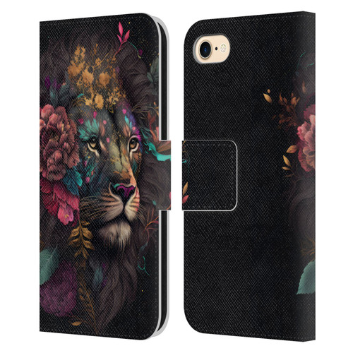Spacescapes Floral Lions Ethereal Petals Leather Book Wallet Case Cover For Apple iPhone 7 / 8 / SE 2020 & 2022