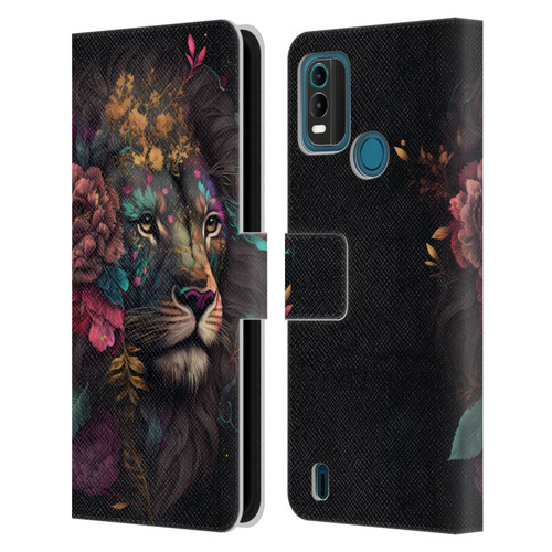 Spacescapes Floral Lions Ethereal Petals Leather Book Wallet Case Cover For Nokia G11 Plus