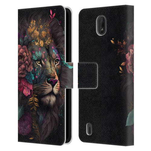 Spacescapes Floral Lions Ethereal Petals Leather Book Wallet Case Cover For Nokia C01 Plus/C1 2nd Edition