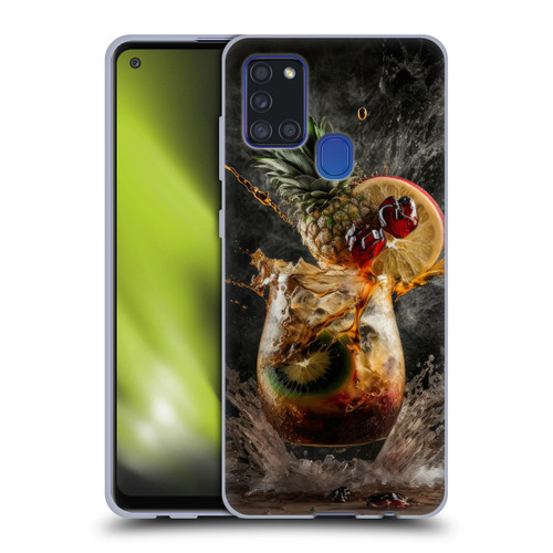 Spacescapes Cocktails Exploding Mai Tai Soft Gel Case for Samsung Galaxy A21s (2020)