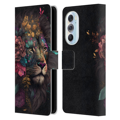 Spacescapes Floral Lions Ethereal Petals Leather Book Wallet Case Cover For Motorola Edge X30
