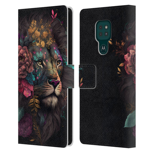 Spacescapes Floral Lions Ethereal Petals Leather Book Wallet Case Cover For Motorola Moto G9 Play