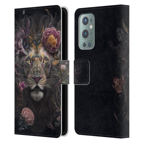 Spacescapes Floral Lions Pride Leather Book Wallet Case Cover For OnePlus 9