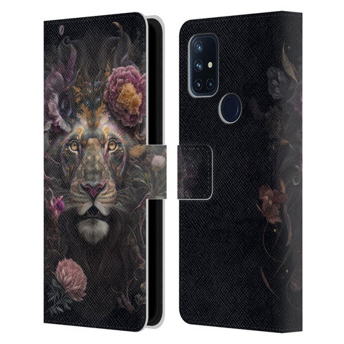 Spacescapes Floral Lions Pride Leather Book Wallet Case Cover For OnePlus Nord N10 5G