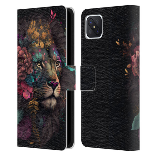 Spacescapes Floral Lions Ethereal Petals Leather Book Wallet Case Cover For OPPO Reno4 Z 5G