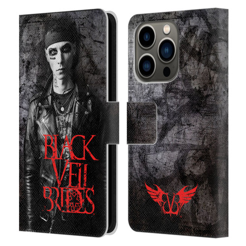 Black Veil Brides Band Members Andy Leather Book Wallet Case Cover For Apple iPhone 14 Pro