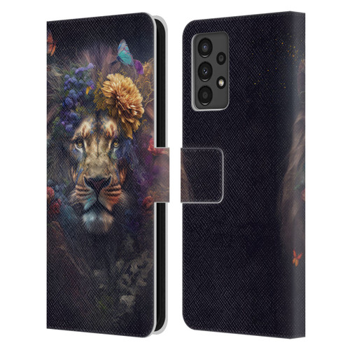 Spacescapes Floral Lions Flowering Pride Leather Book Wallet Case Cover For Samsung Galaxy A13 (2022)