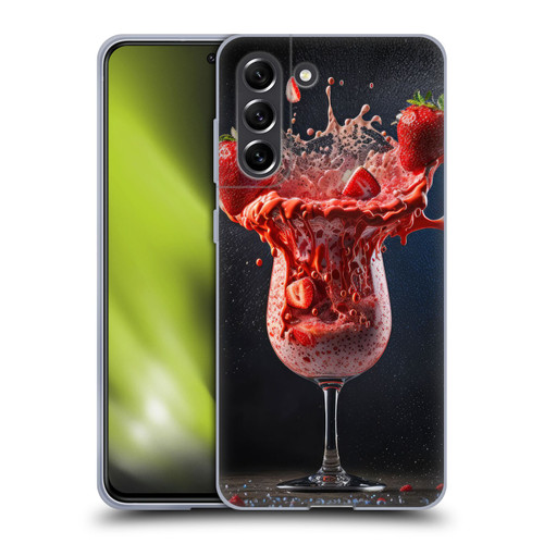 Spacescapes Cocktails Strawberry Infusion Daiquiri Soft Gel Case for Samsung Galaxy S21 FE 5G